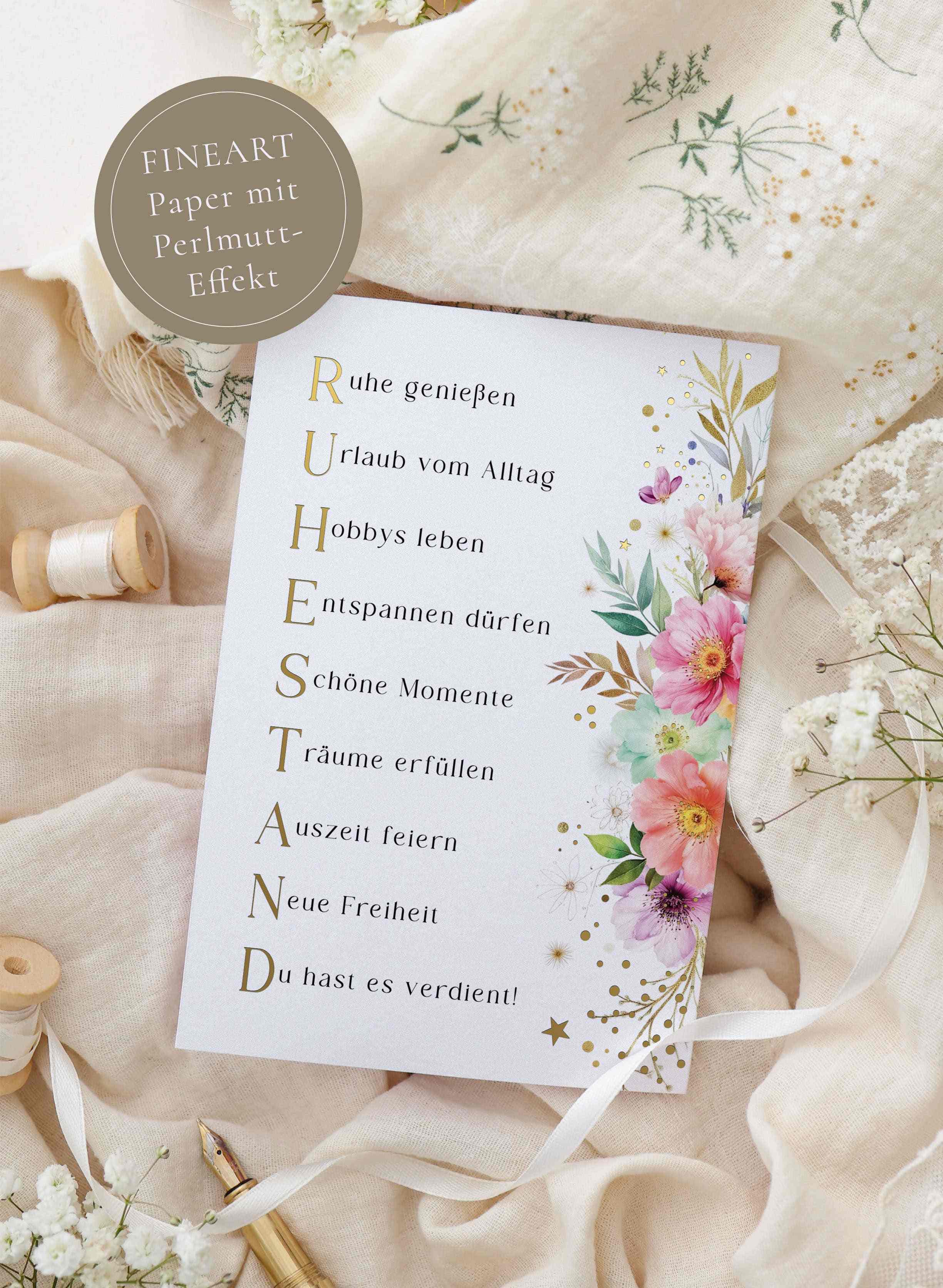 Zum Ruhestand Karte ELEGANT