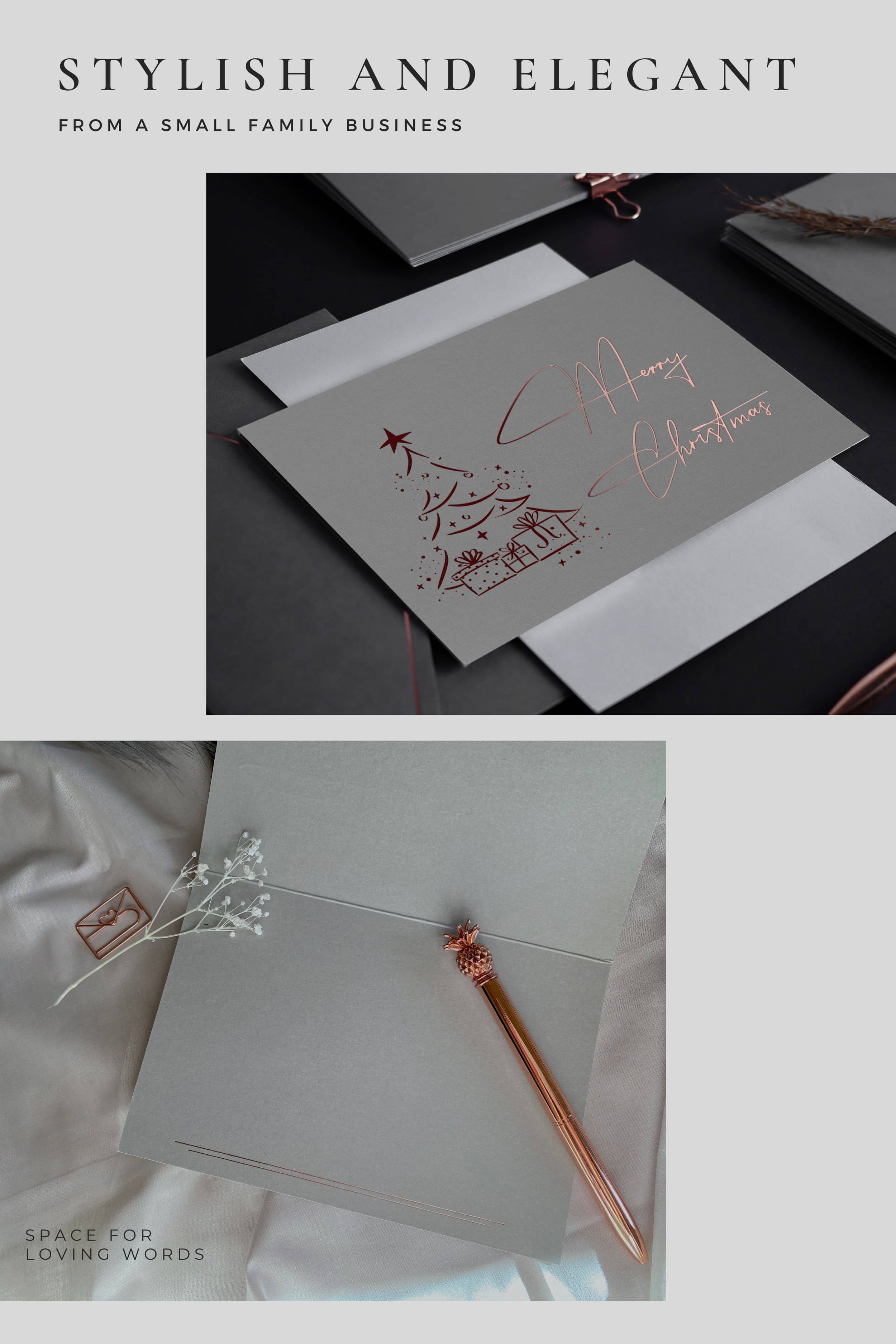 Merry Christmas card GREY