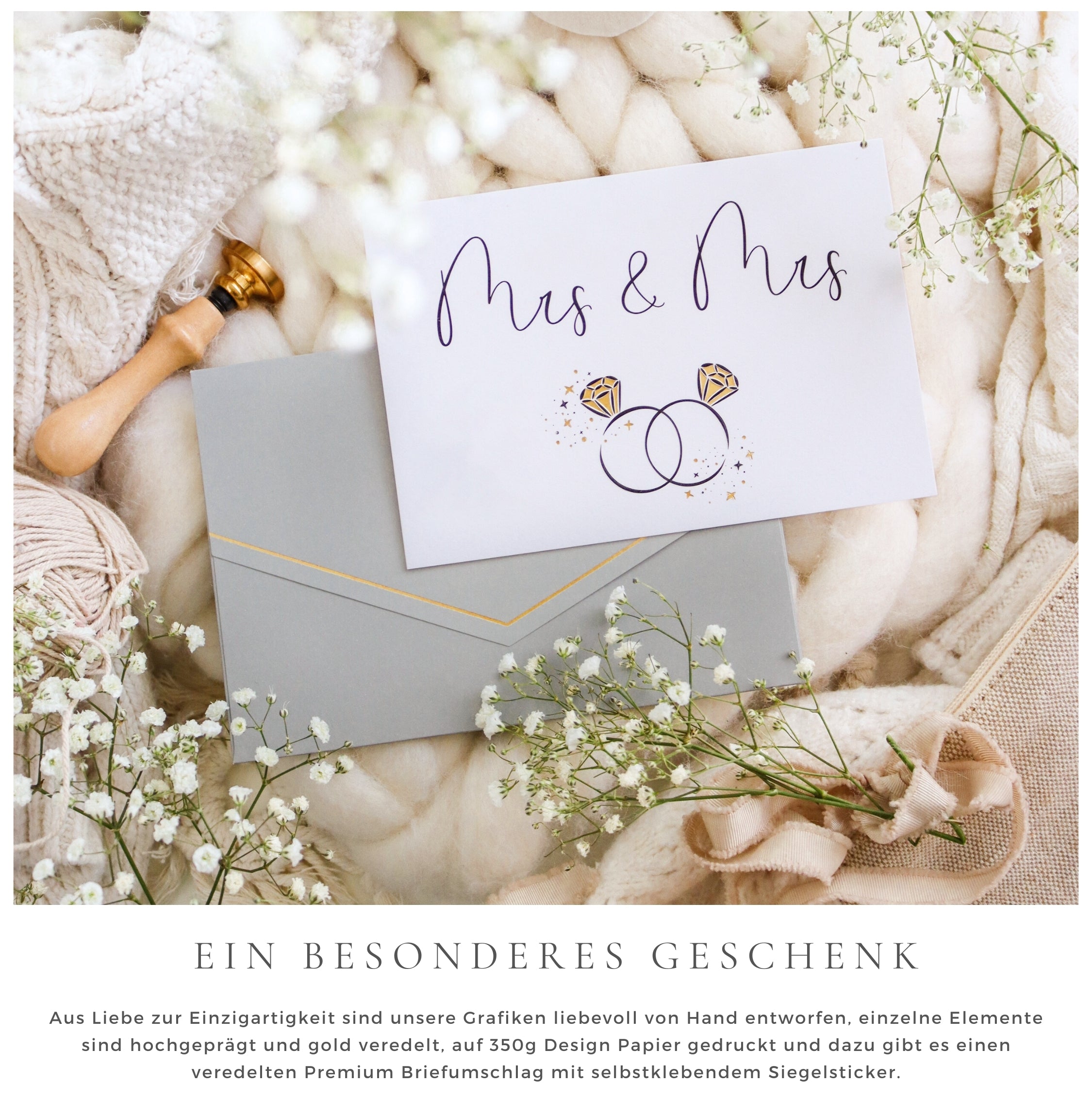 Mrs und Mrs Karte zur Hochzeit TOUCH