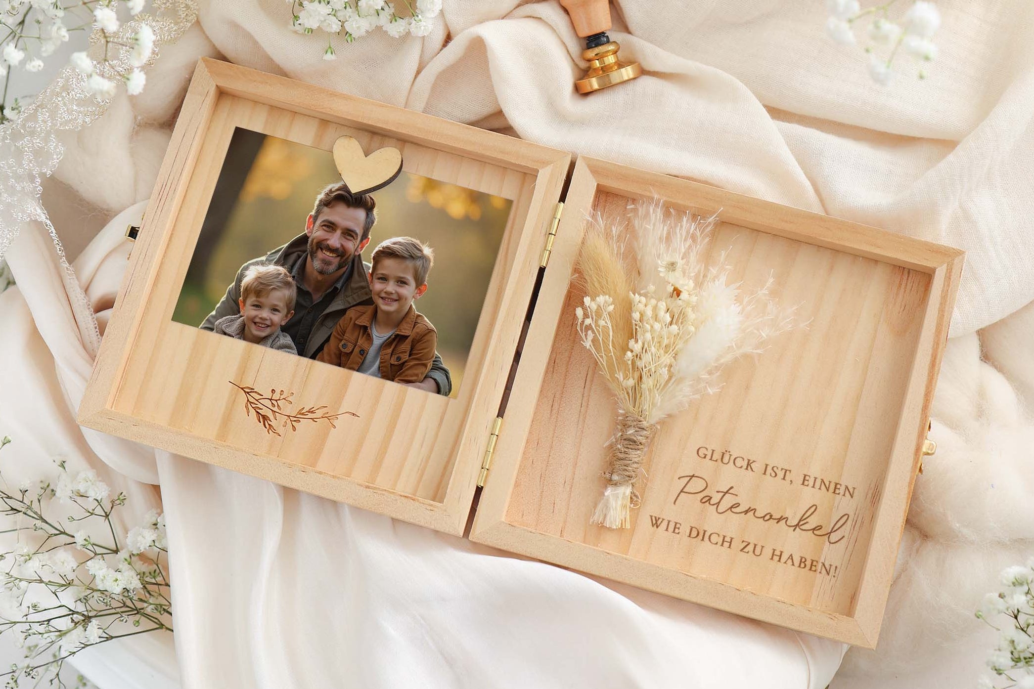 Patenonkel Geschenk Holzbox Glück ist einen Patenonkel wie dich zu haben JoliCoon