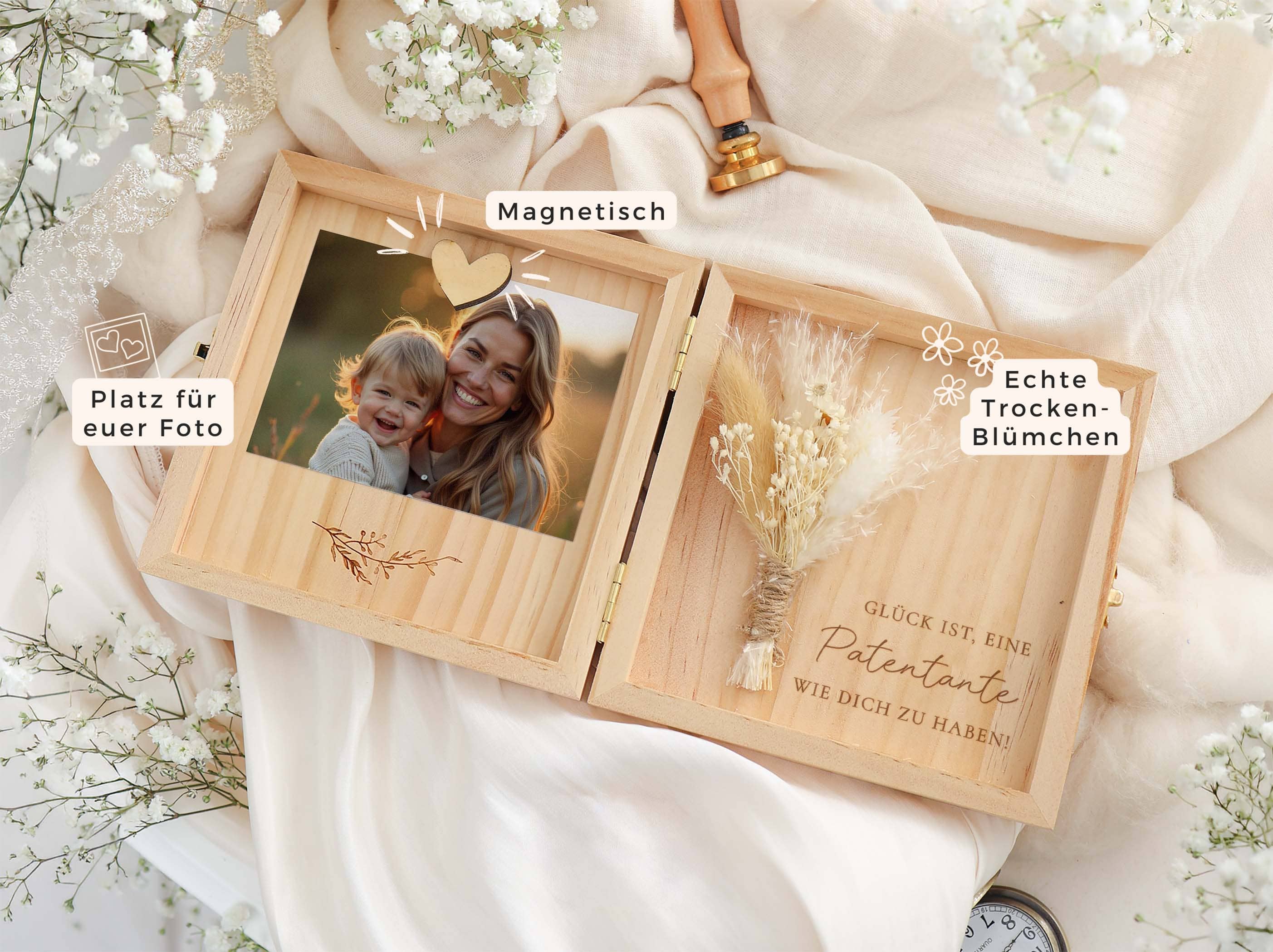 Patentante Geschenk Holzbox