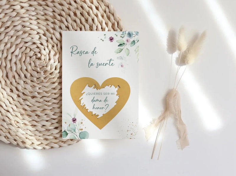 Dama de honor tarjeta de rascar Eucalipto