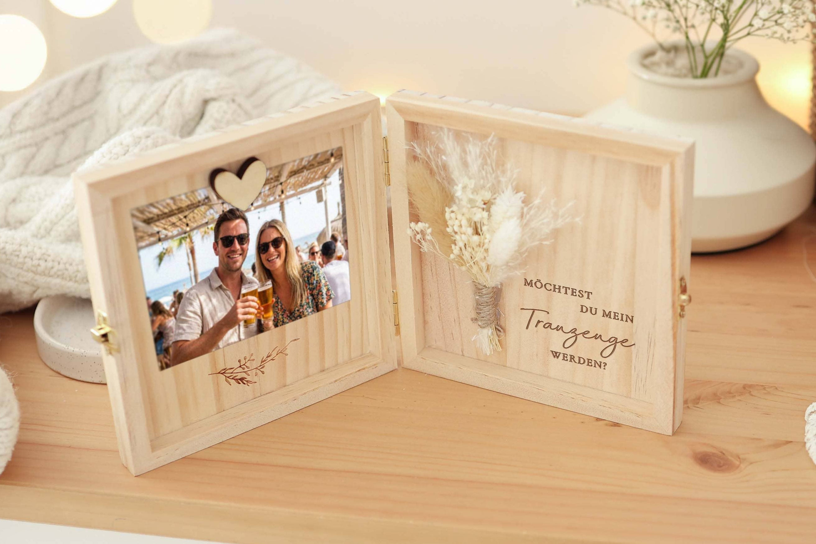 Trauzeuge fragen Holzbox Geschenk mit Magnet für Foto JoliCoon