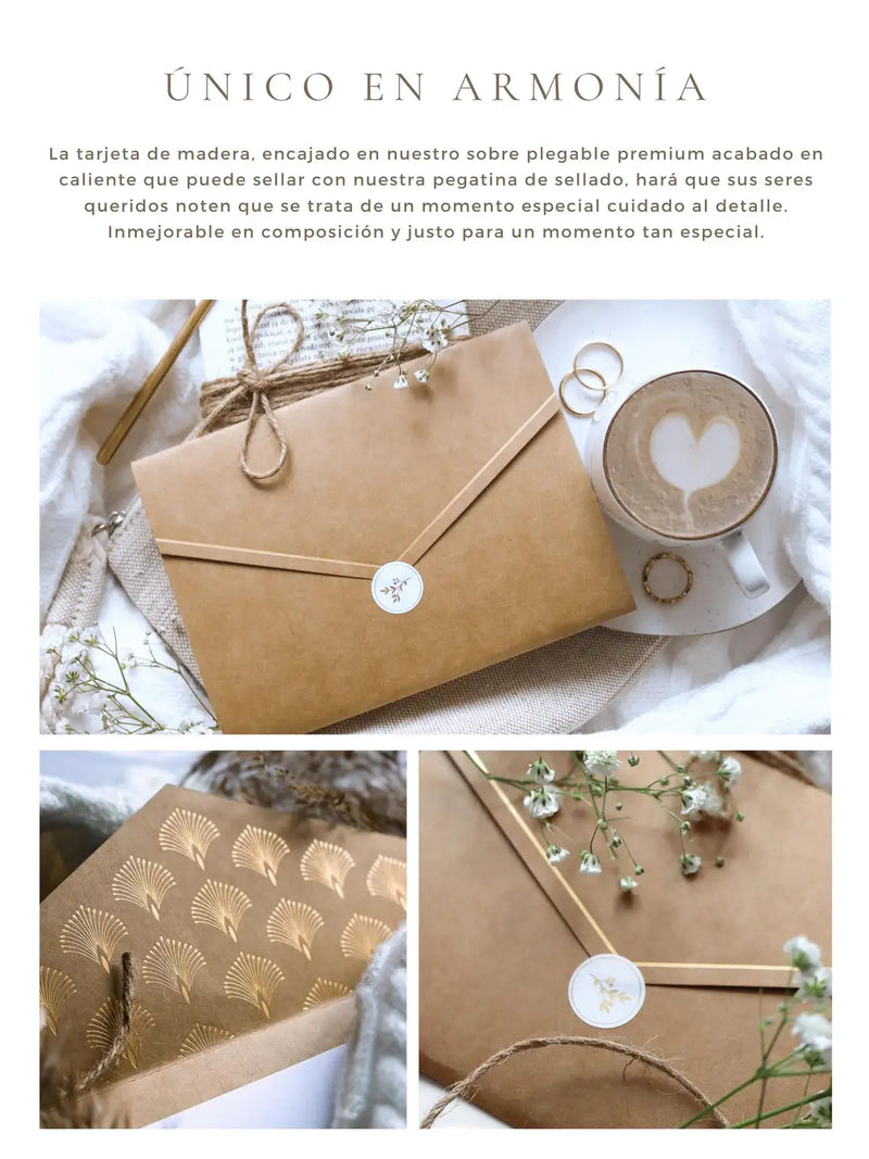 Vamos a tener un bebé - tarjeta de madera grabada