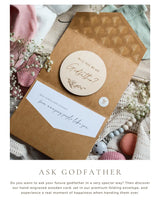 Will you be my godfather - Engraved wooden card