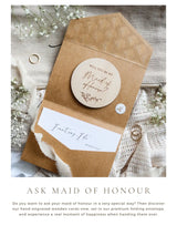 Will you be my maid of honour - Engraved wooden card