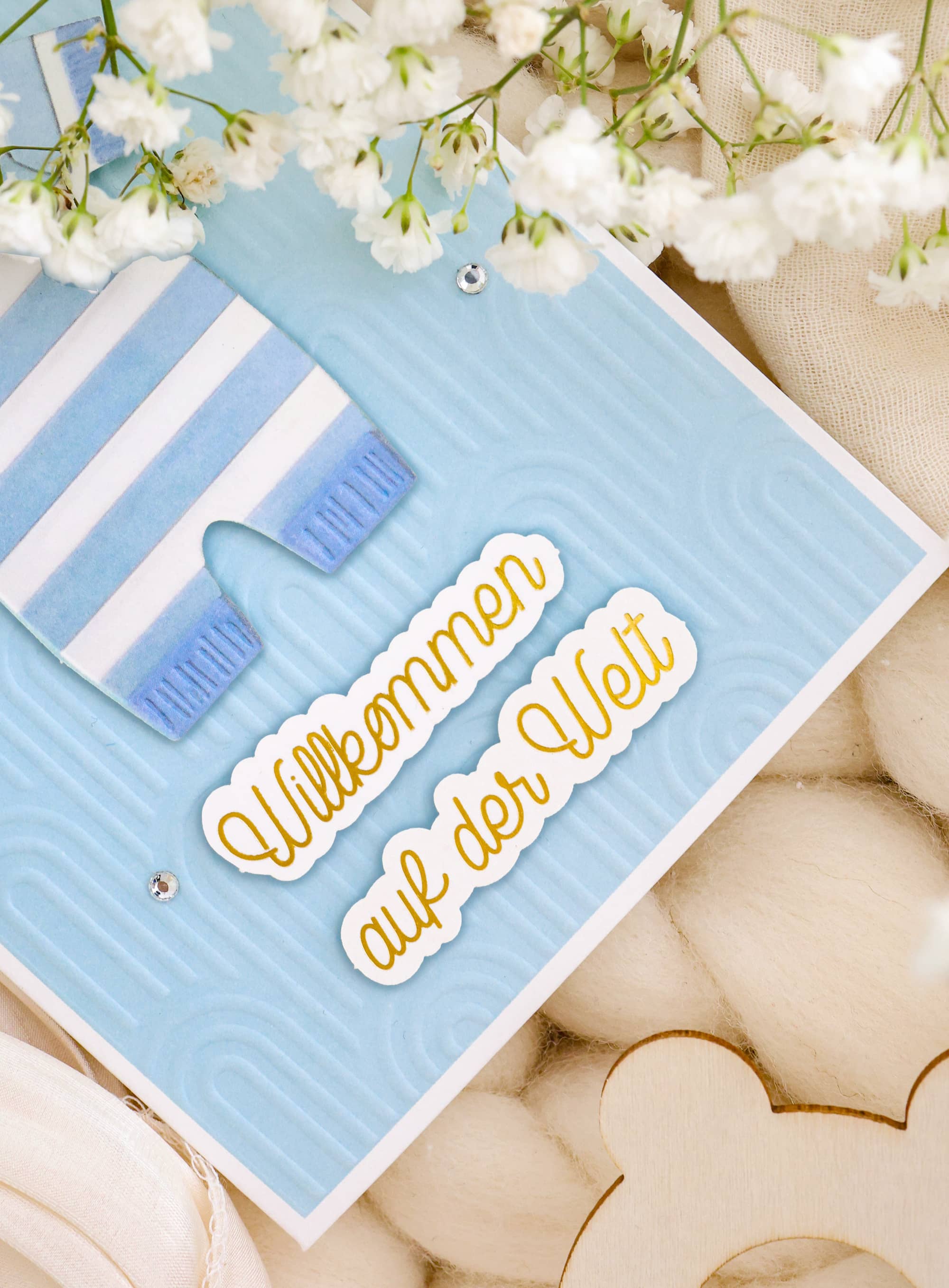 3D Karte zur Geburt Junge SIGNATURE