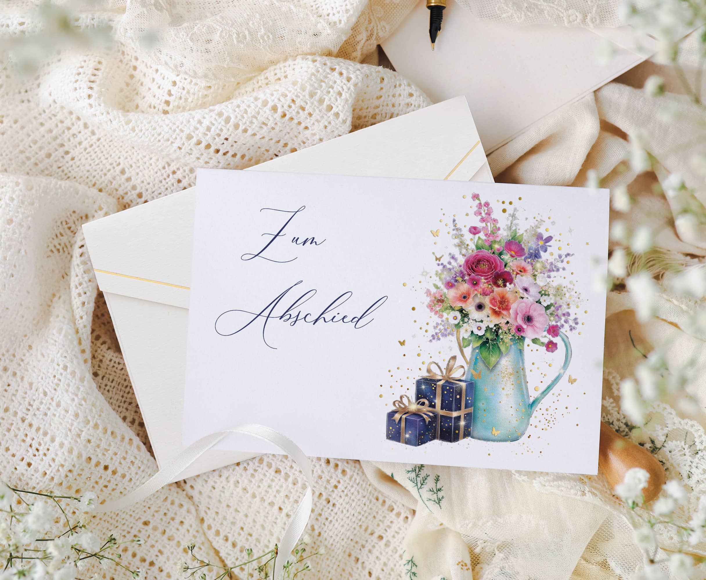 Abschiedskarte STARDUST Blumen
