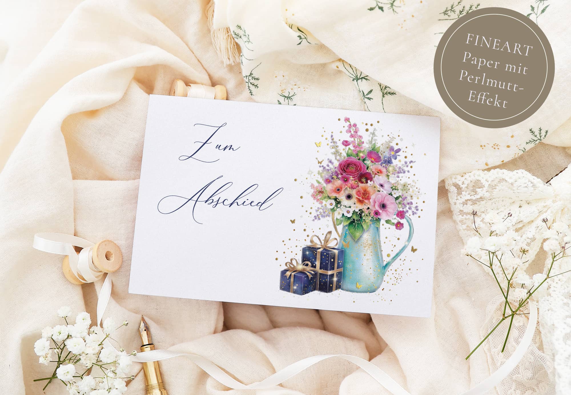 Abschiedskarte STARDUST Blumen