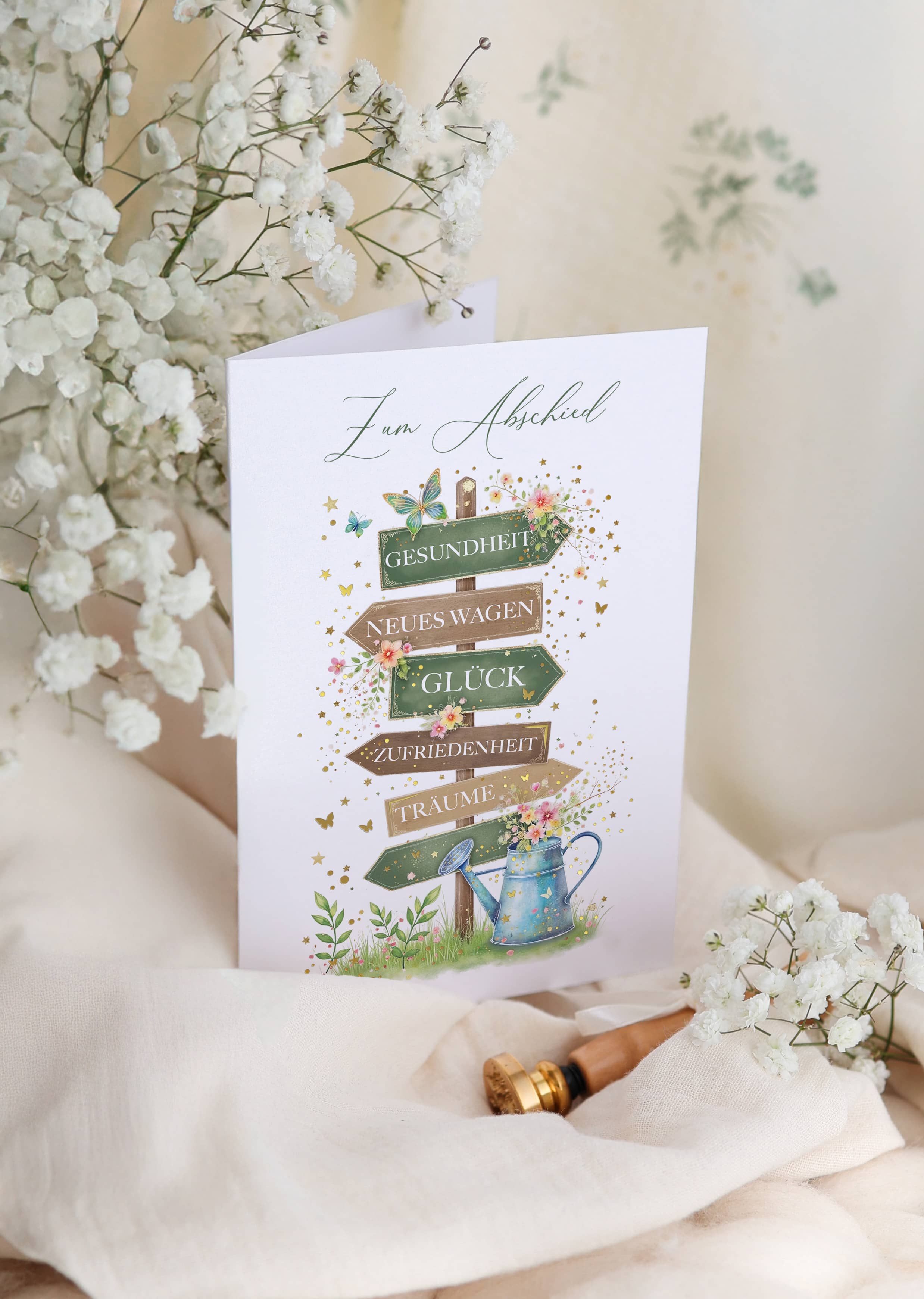 Karte Abschied mit Kuvert und Siegel JoliCoon   