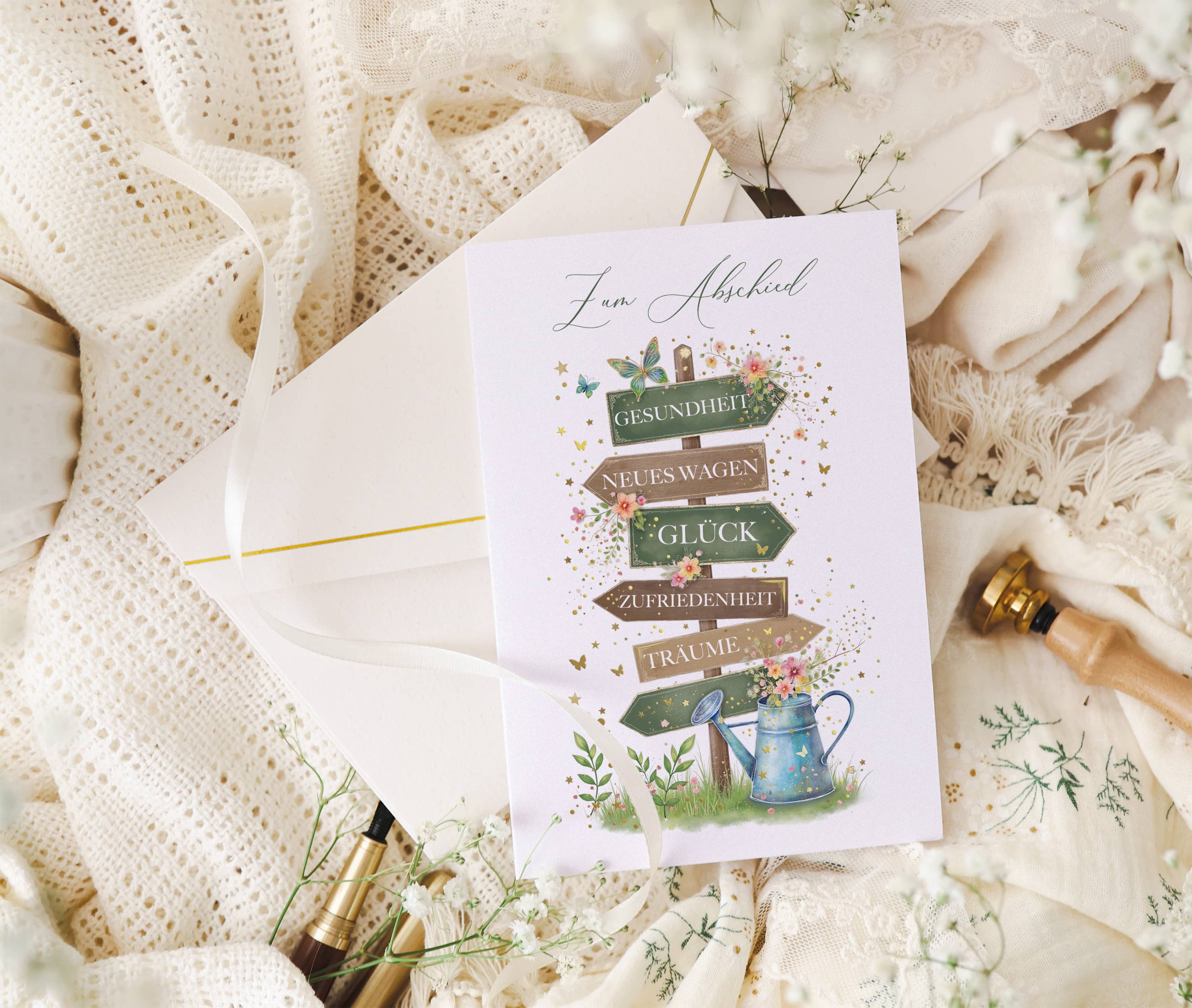 Abschiedskarte STARDUST Wegweiser