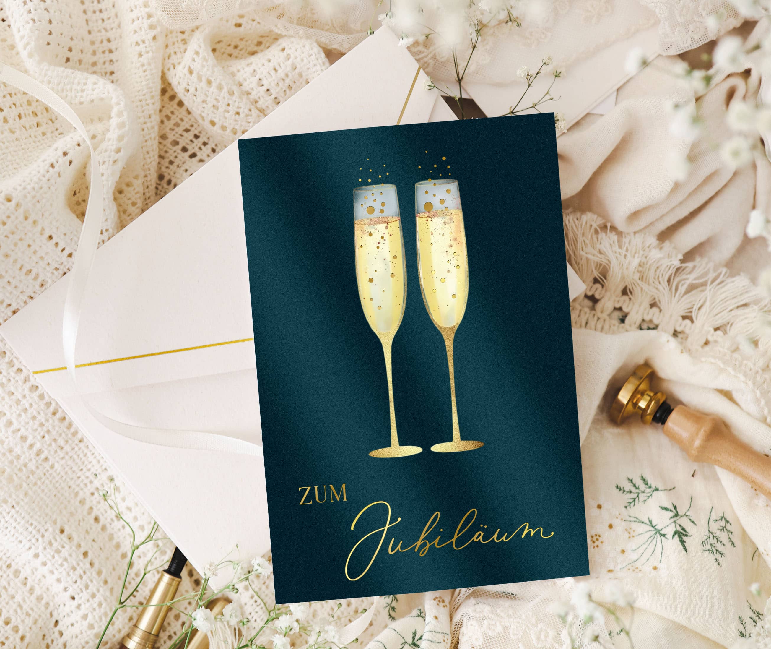 Zum Jubiläum Karte ELEGANT