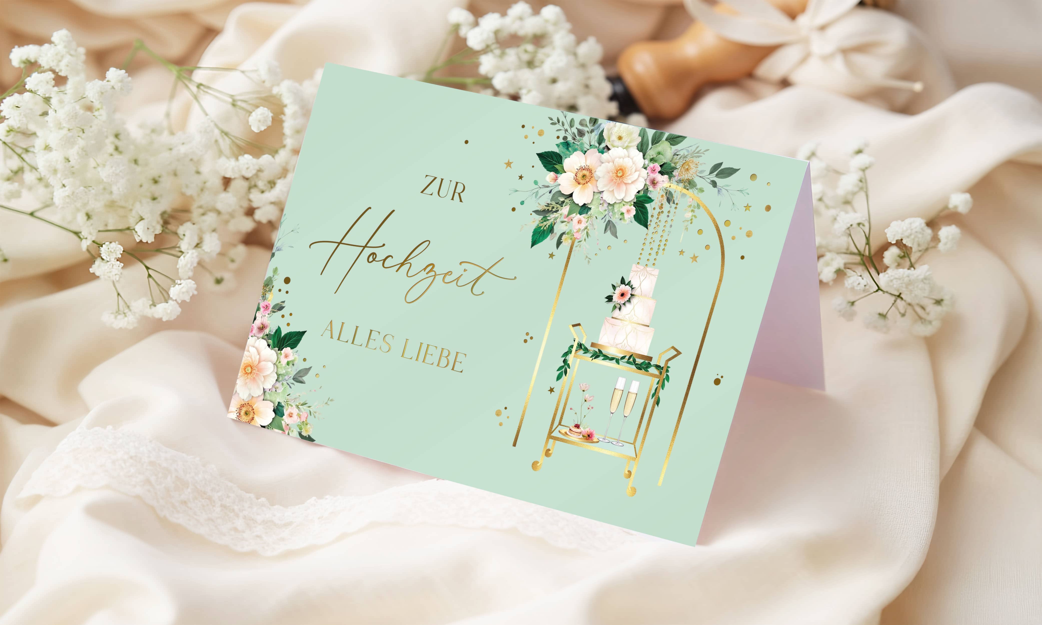 Hochzeitskarte Elegant mit Kuvert und Siegel JoliCoon
