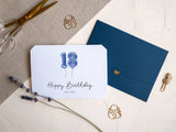 18 Carte anniversaire pliable bleu