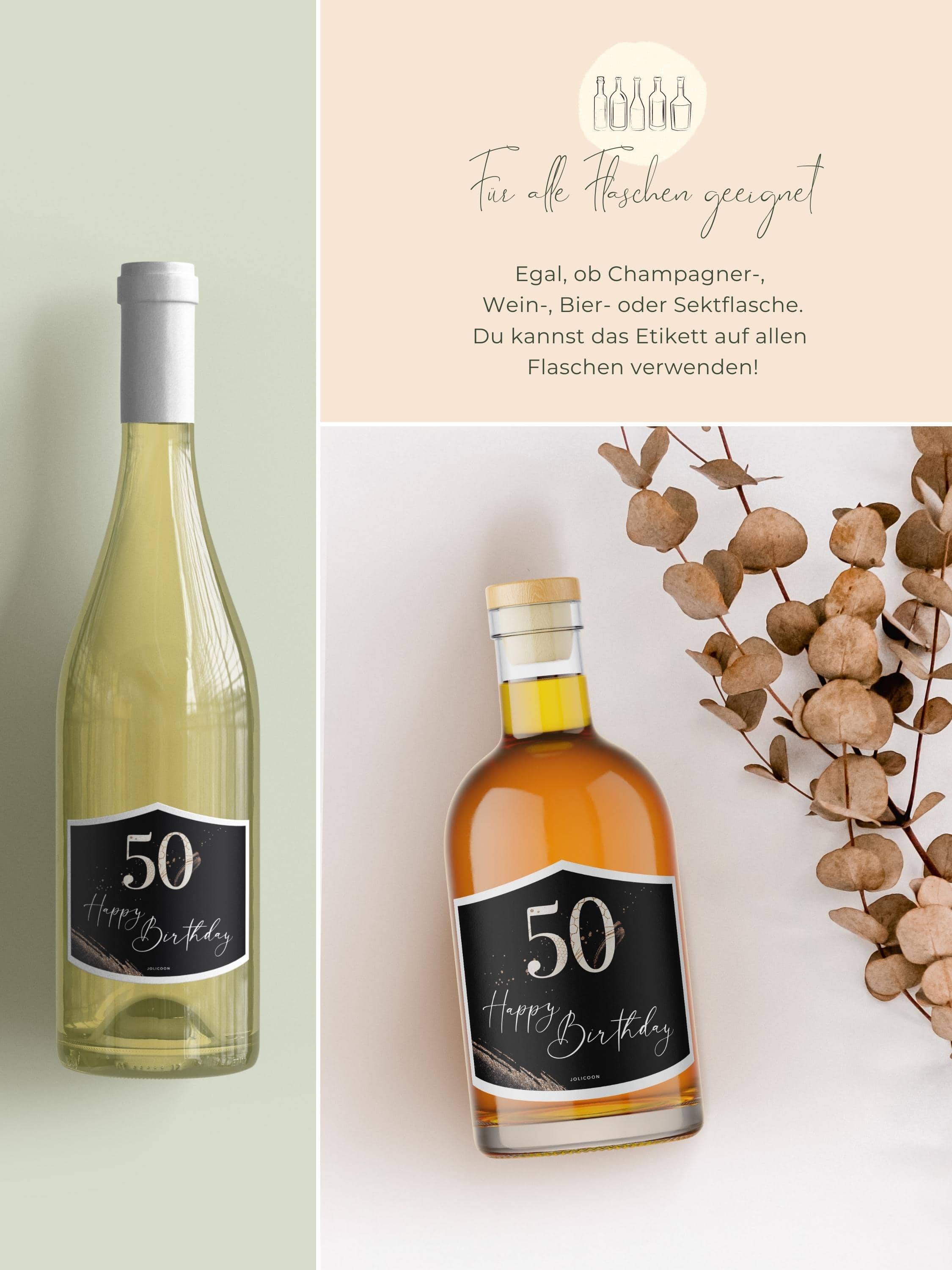 50 Geburtstag Flaschenetikett klein - JoliCoon