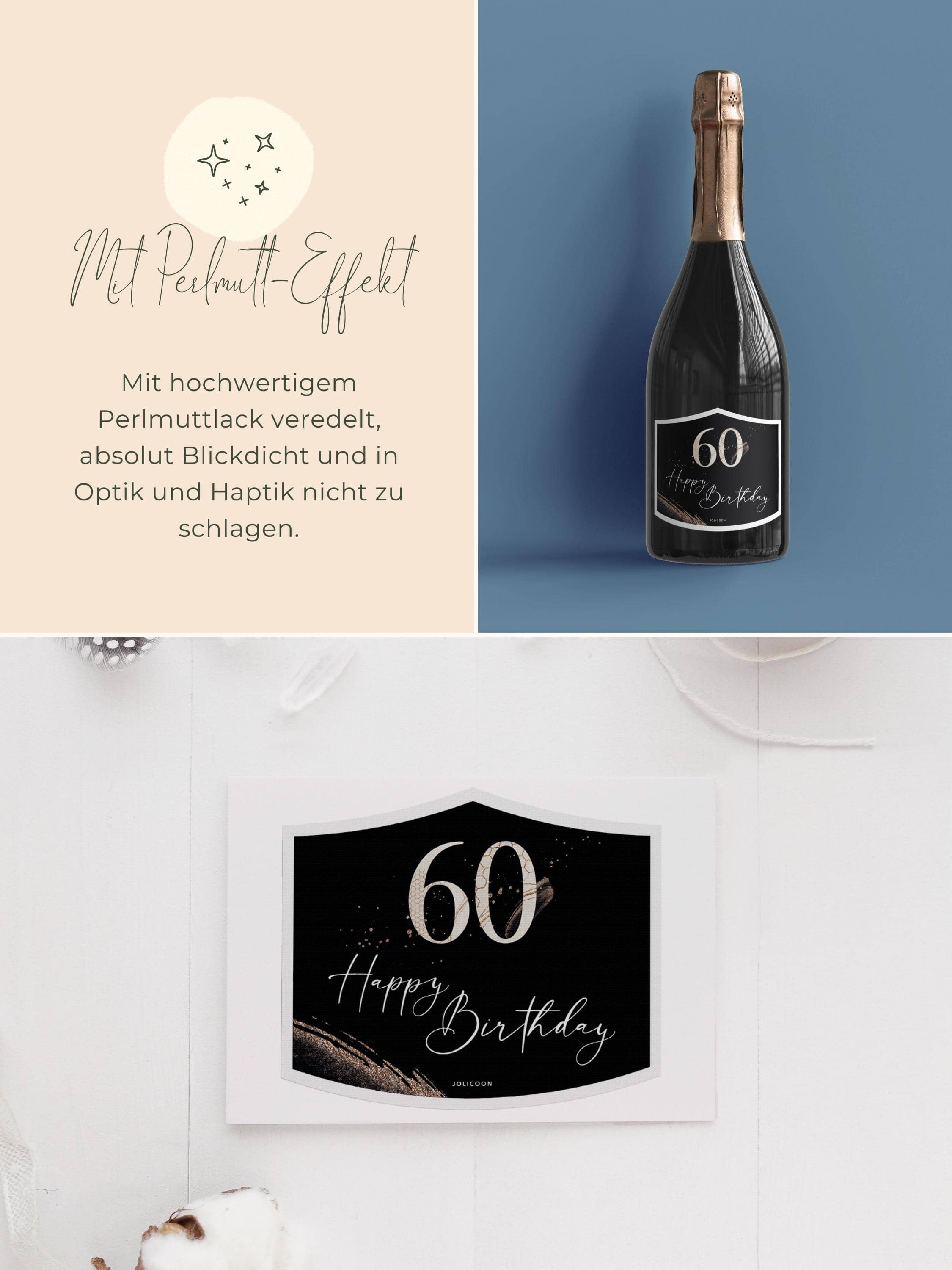 60 Geburtstag Flaschenetikett klein - JoliCoon