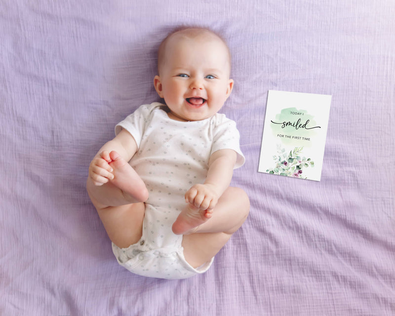 40 Baby Milestone Cards Eucalyptus - JoliCoon