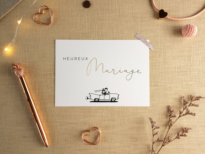 Heureux Mariage - Carte de mariage - JoliCoon