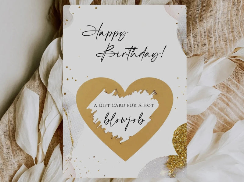 Happy Birthday Blowjob Scratch Card Golden Glamour