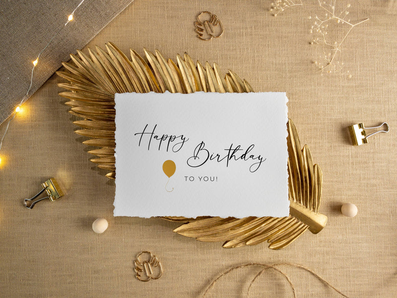 Geburtstagskarte Happy Birthday to you handgerissen - JoliCoon