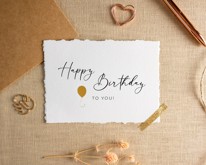 Geburtstagskarte Happy Birthday to you handgerissen - JoliCoon