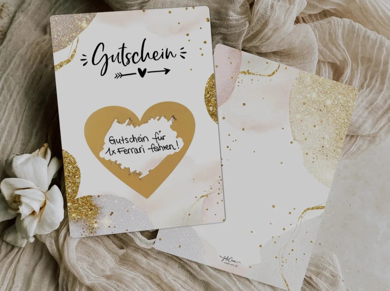 Rubbellose selber machen Gutschein Golden Glamour - JoliCoon