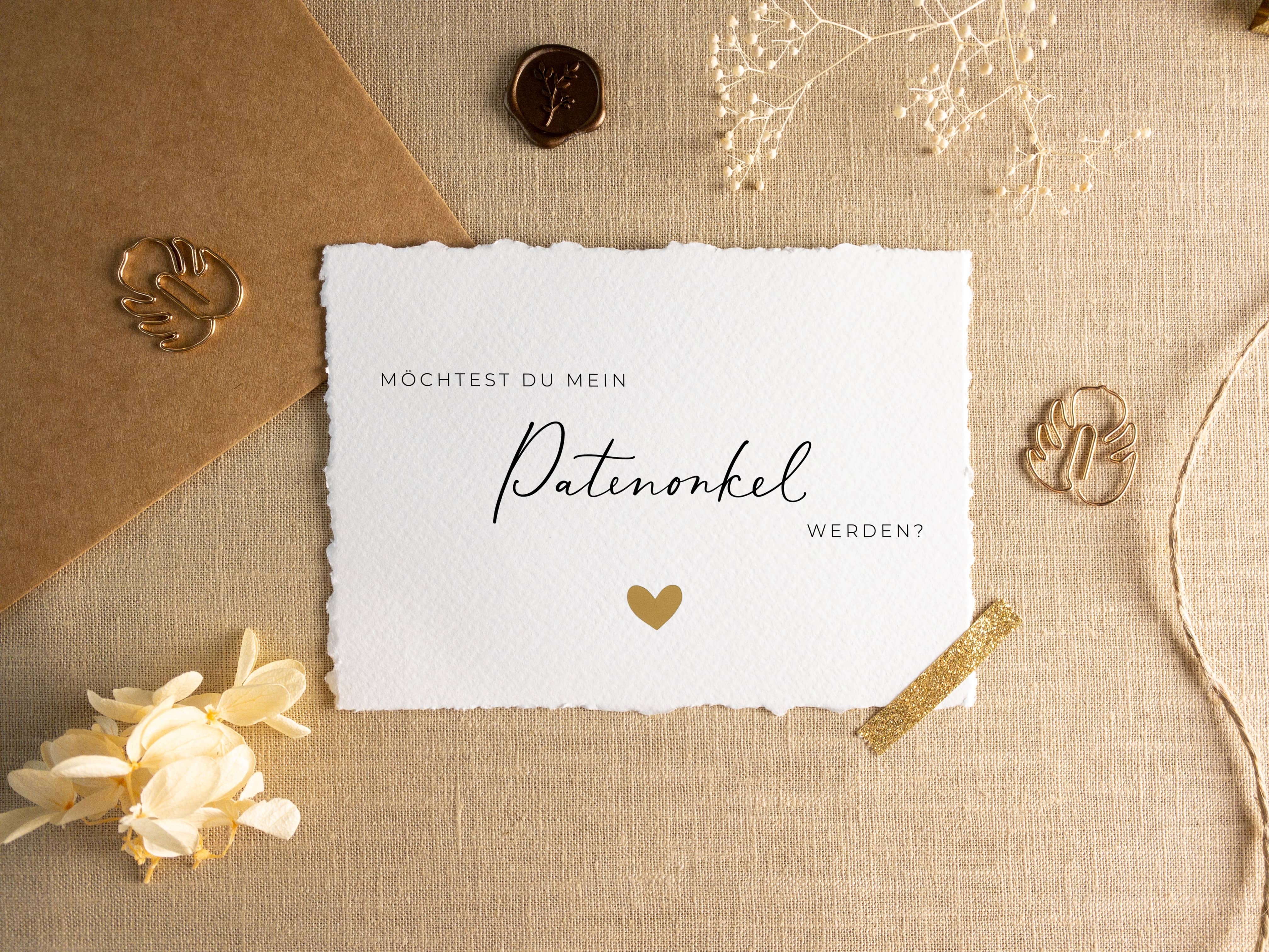 MoonWorks Baby Langarmshirt - 'Willst Du Mein Patenonkel Werden' Taufgeschenk