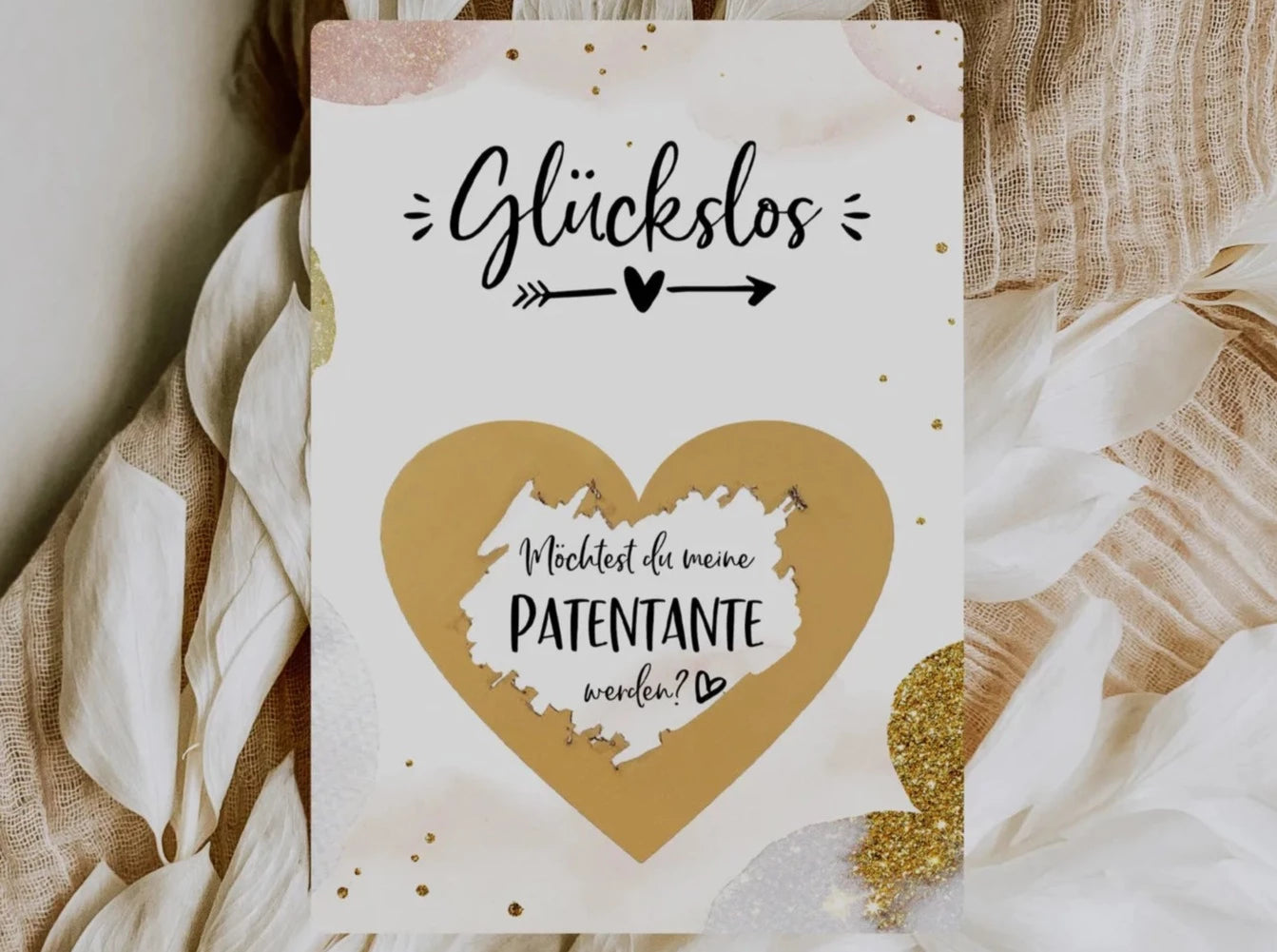 Patentante fragen Rubbelkarte Golden Glamour - JoliCoon