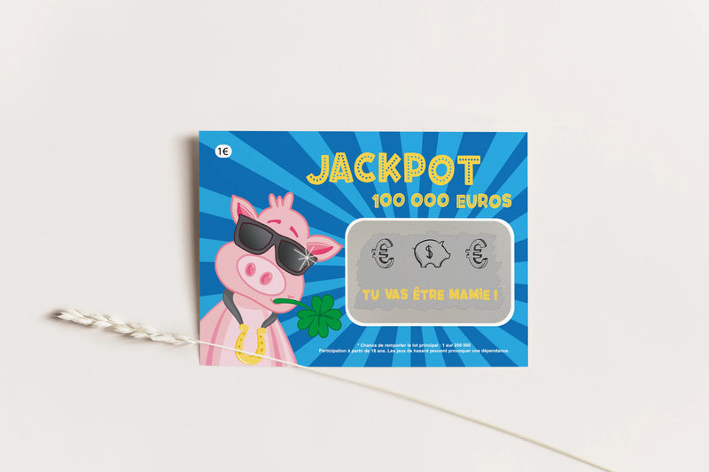 Tu vas être mamie Carte à gratter Jackpot