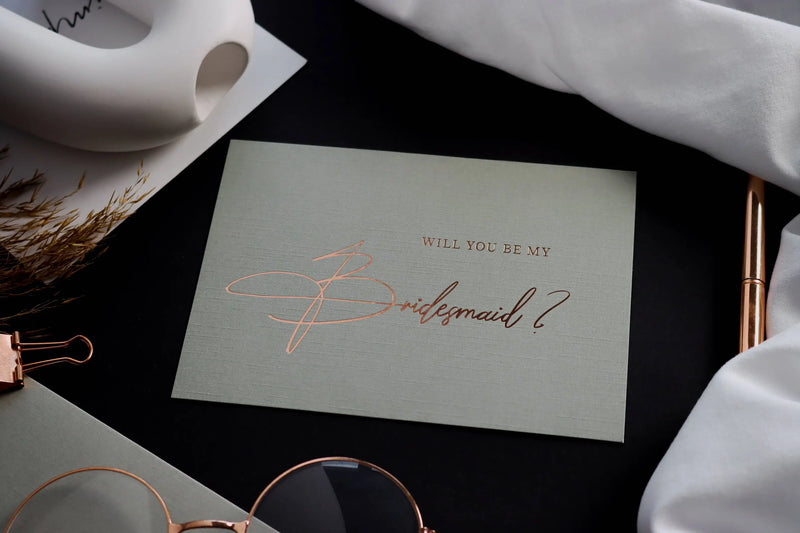 Will you be my bridesmaid card GREY