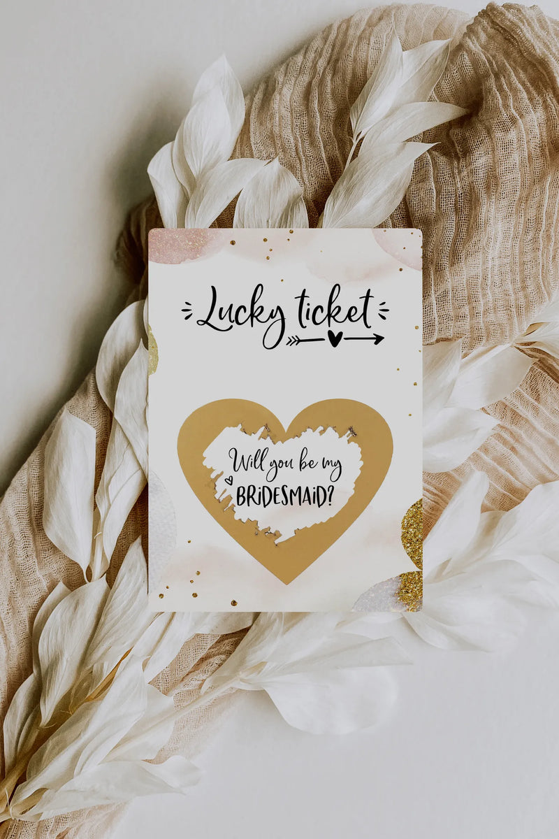 Will you be my bridesmaid scratch card Golden Glamour - JoliCoon
