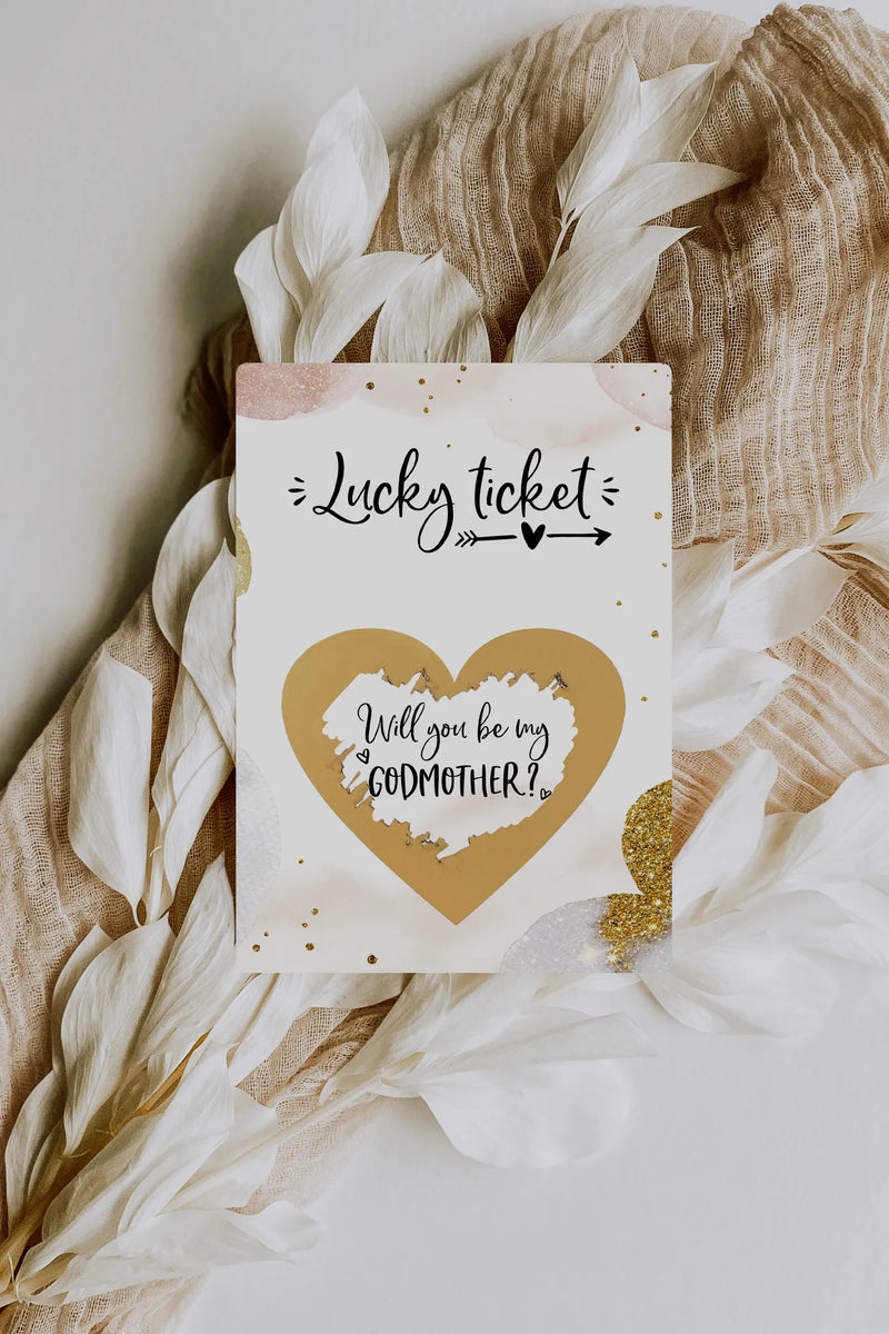 Pregnancy announcement scratch card Golden Glamour - JoliCoon