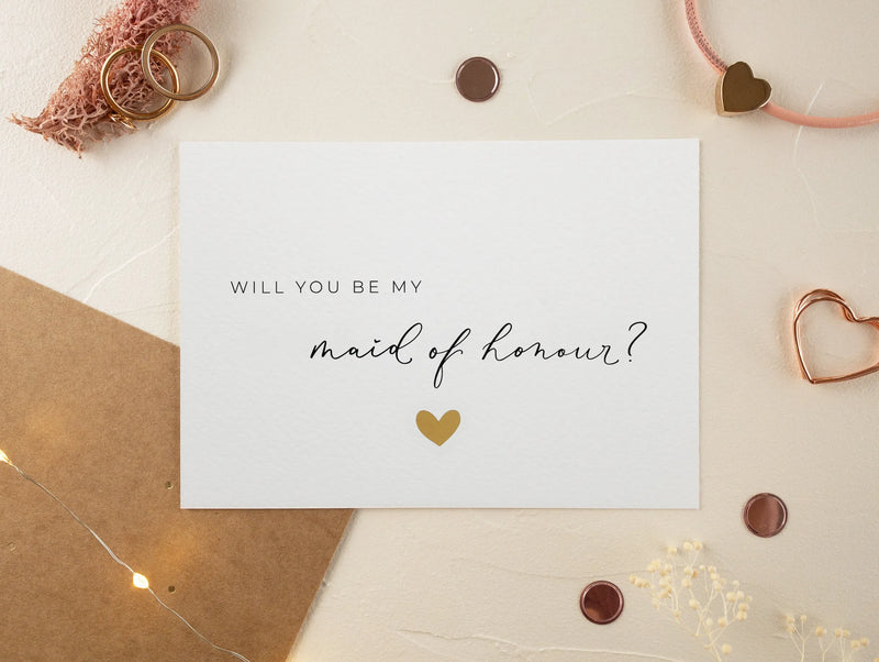 Will you be my maid of honour card